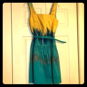 London Times multi colored dress w/ belt